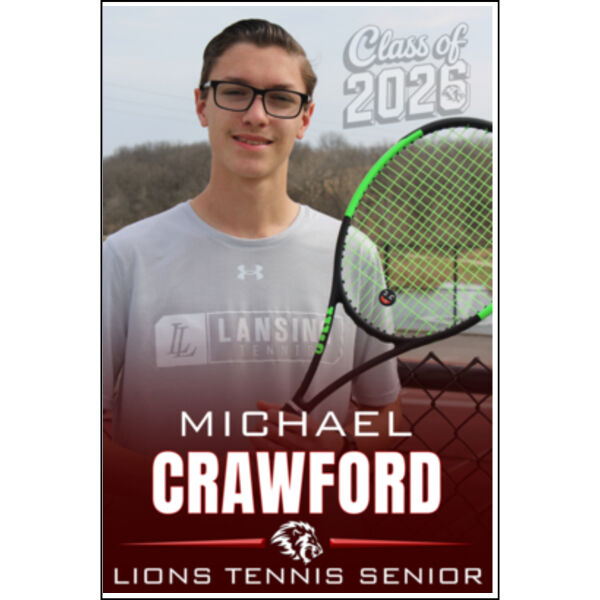 Lansing Lions - 2' x 3' Tennis Player Banner Thumbnail